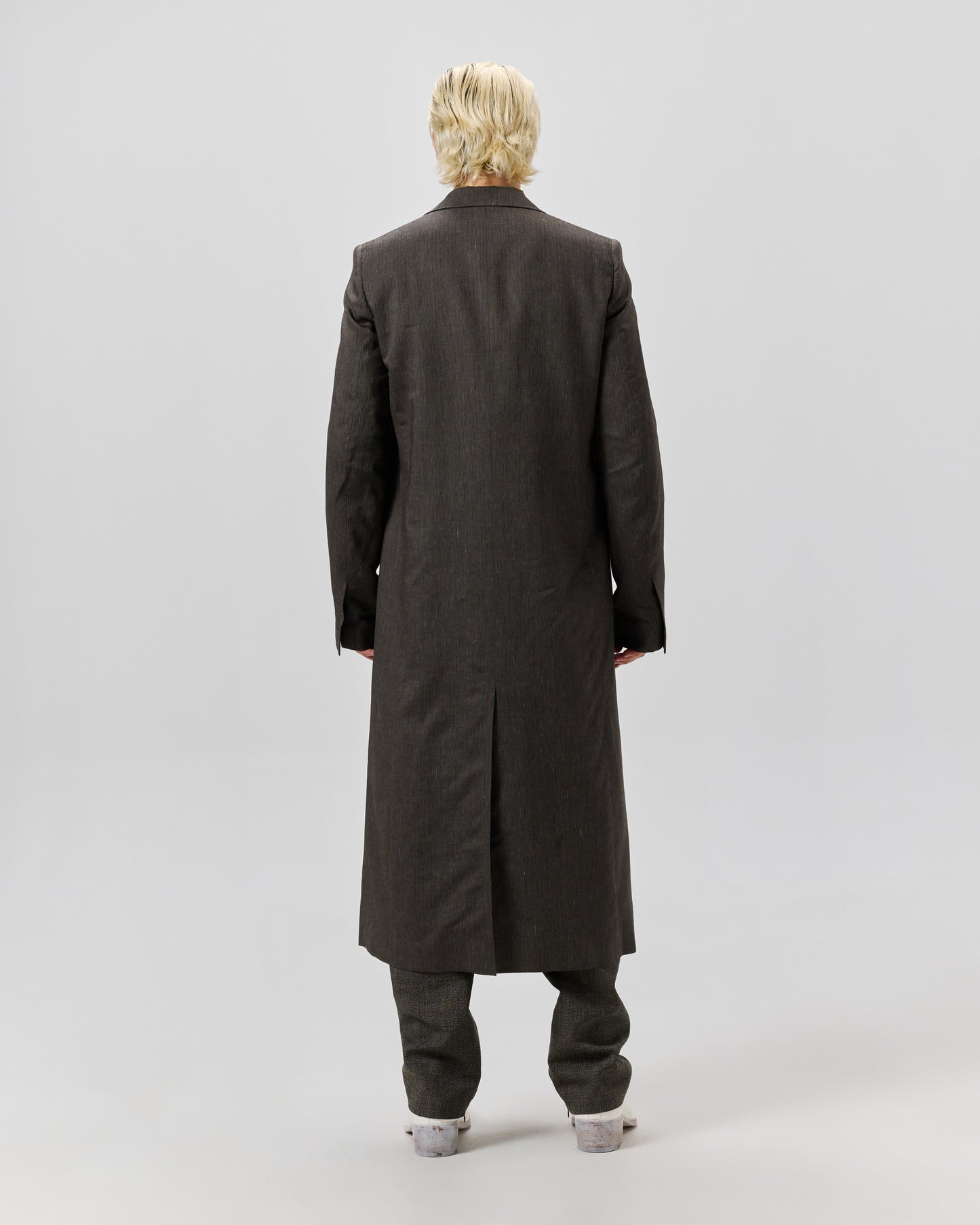 LONG TAILORED COAT - BROWN