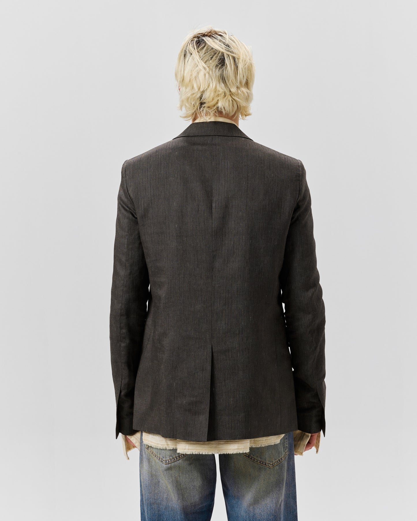 ONE BUTTON BLAZER - BROWN