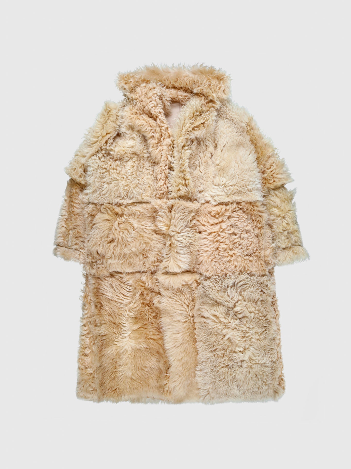 Shearling Long Hair Johan Trench in Sand