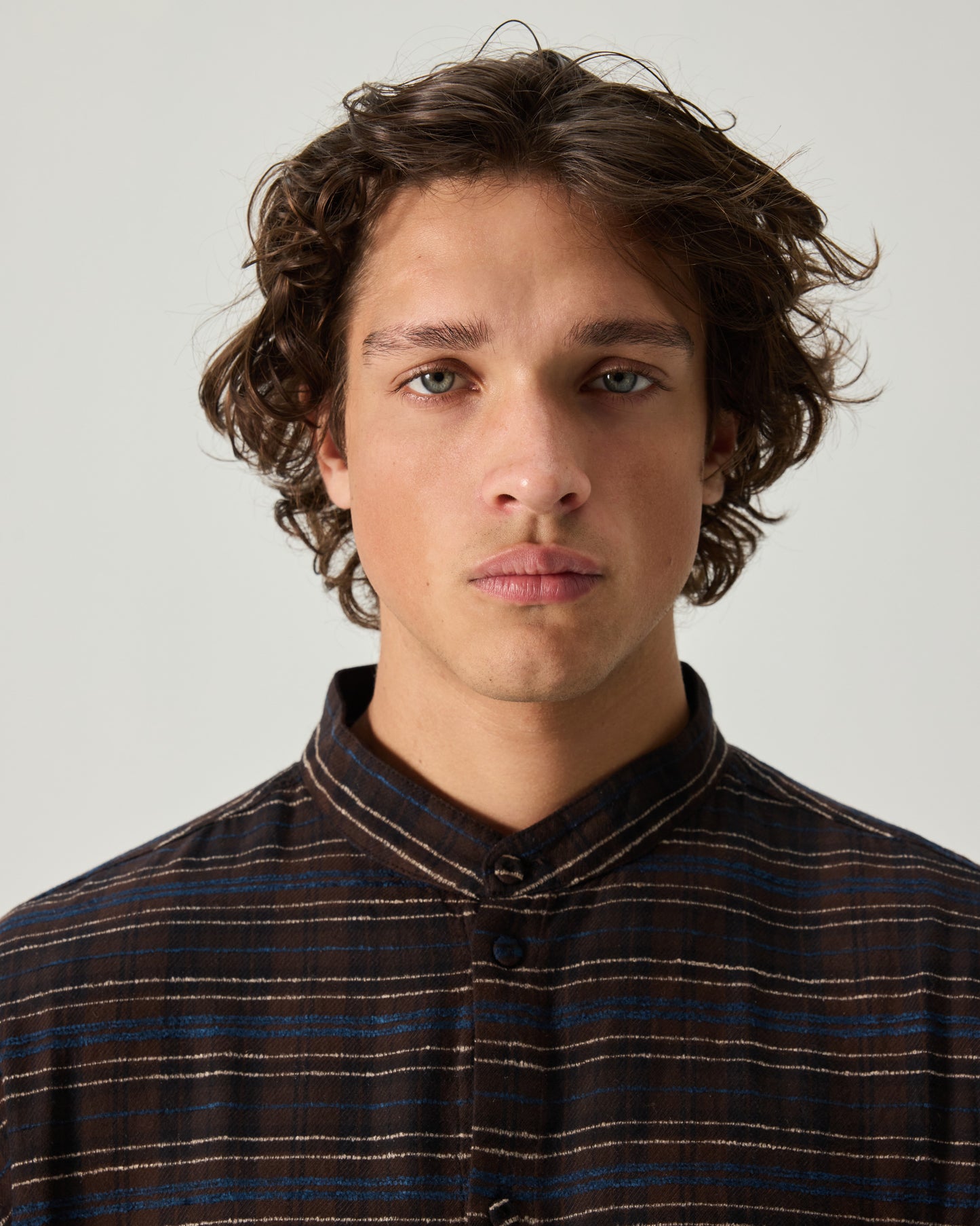 424 FLANNEL SHIRT EMBROIDERED IN BROWN