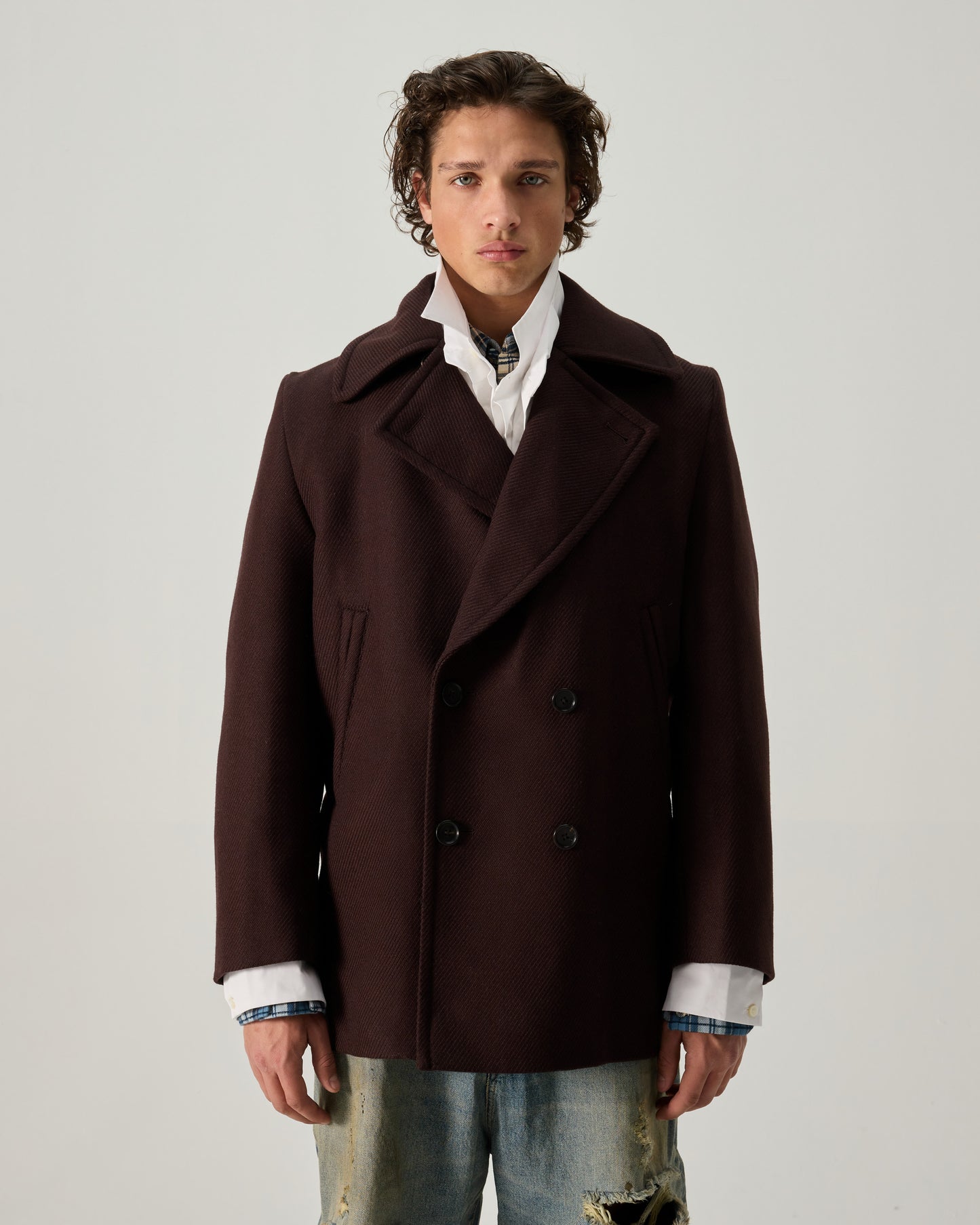 424 PEACOAT WOOL BATAVIA IN BROWN