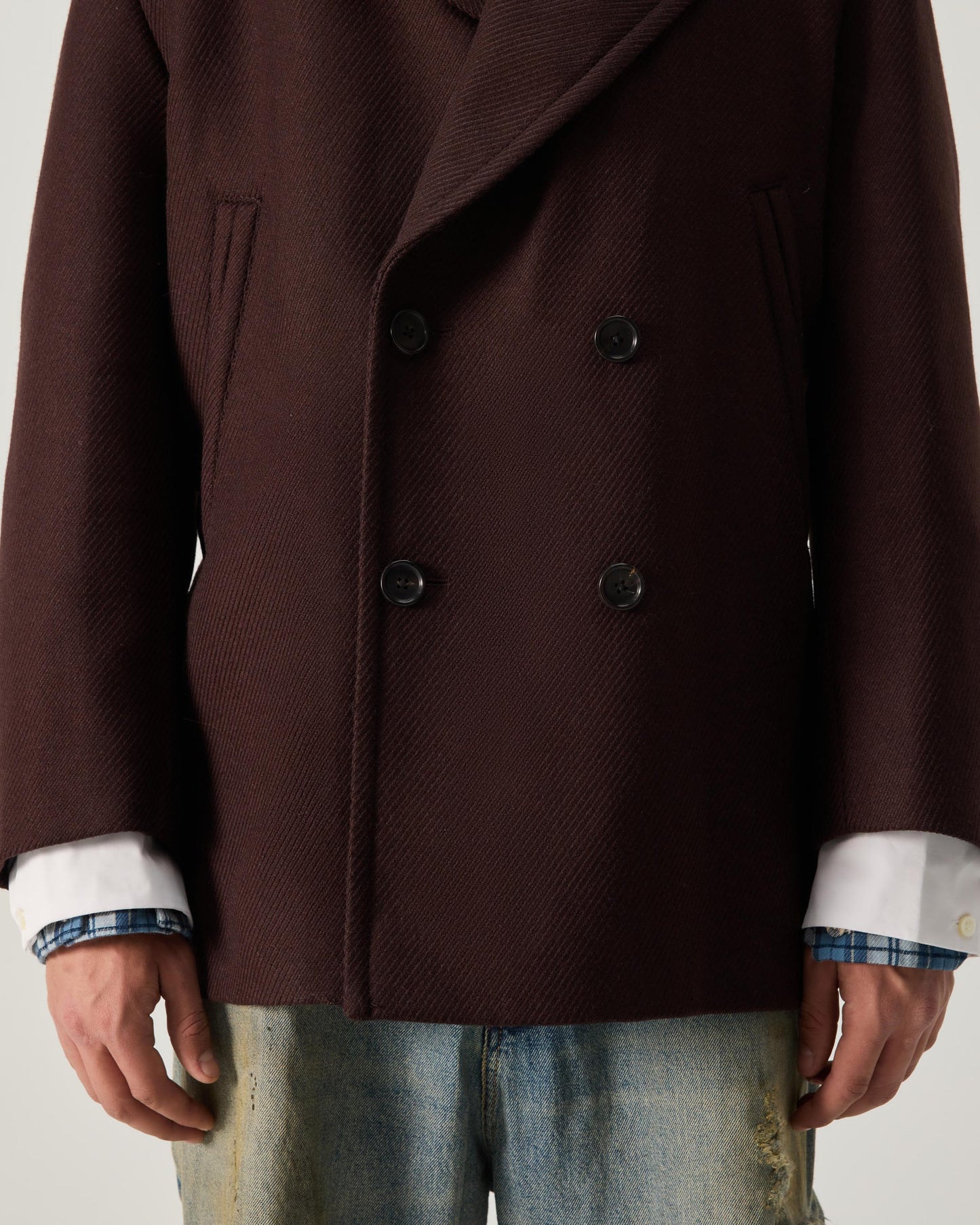 424 PEACOAT WOOL BATAVIA IN BROWN