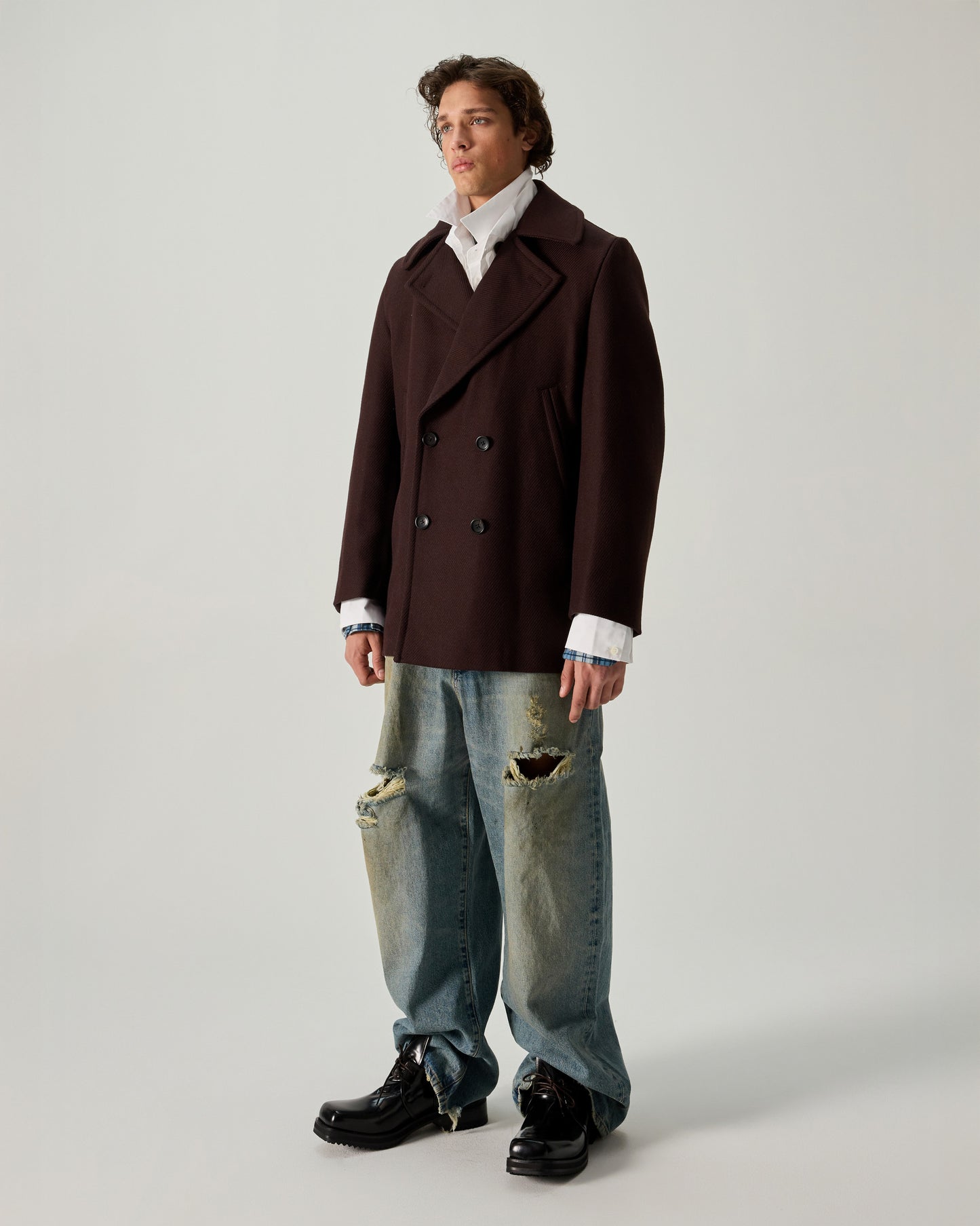 424 PEACOAT WOOL BATAVIA IN BROWN