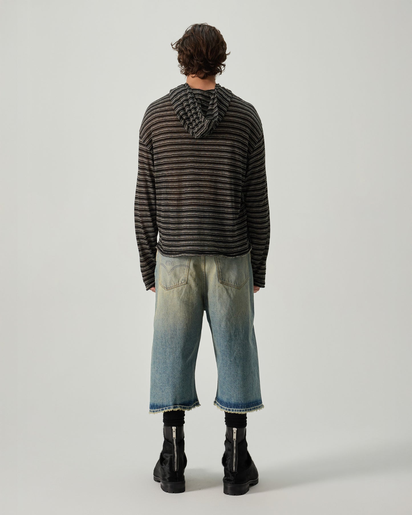 LAYERING HOODIE STRIPED LIGHTWEIGHT JERSEY