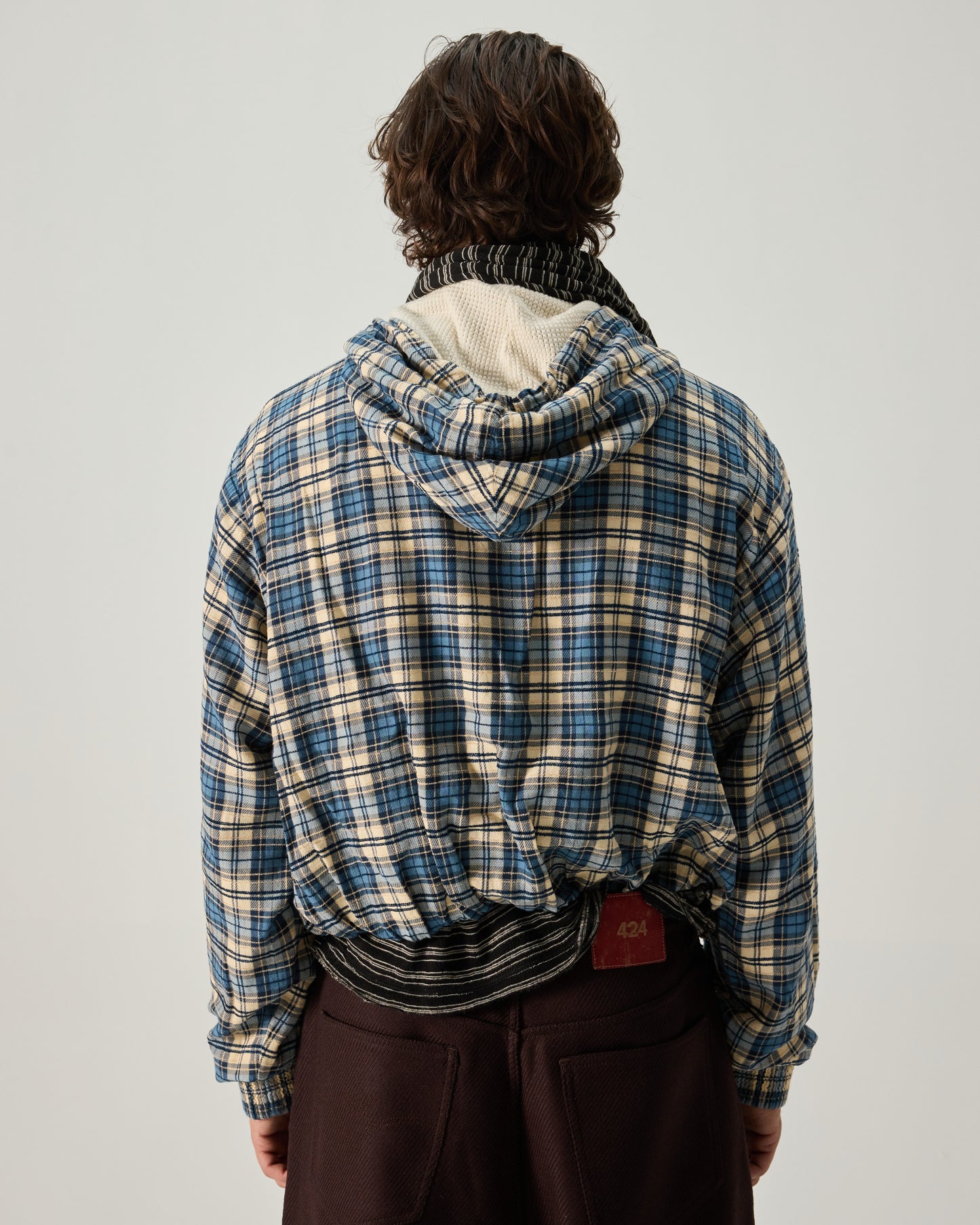 WRAPPED HOODIE EMBROIDERED FLANNEL IN SAND