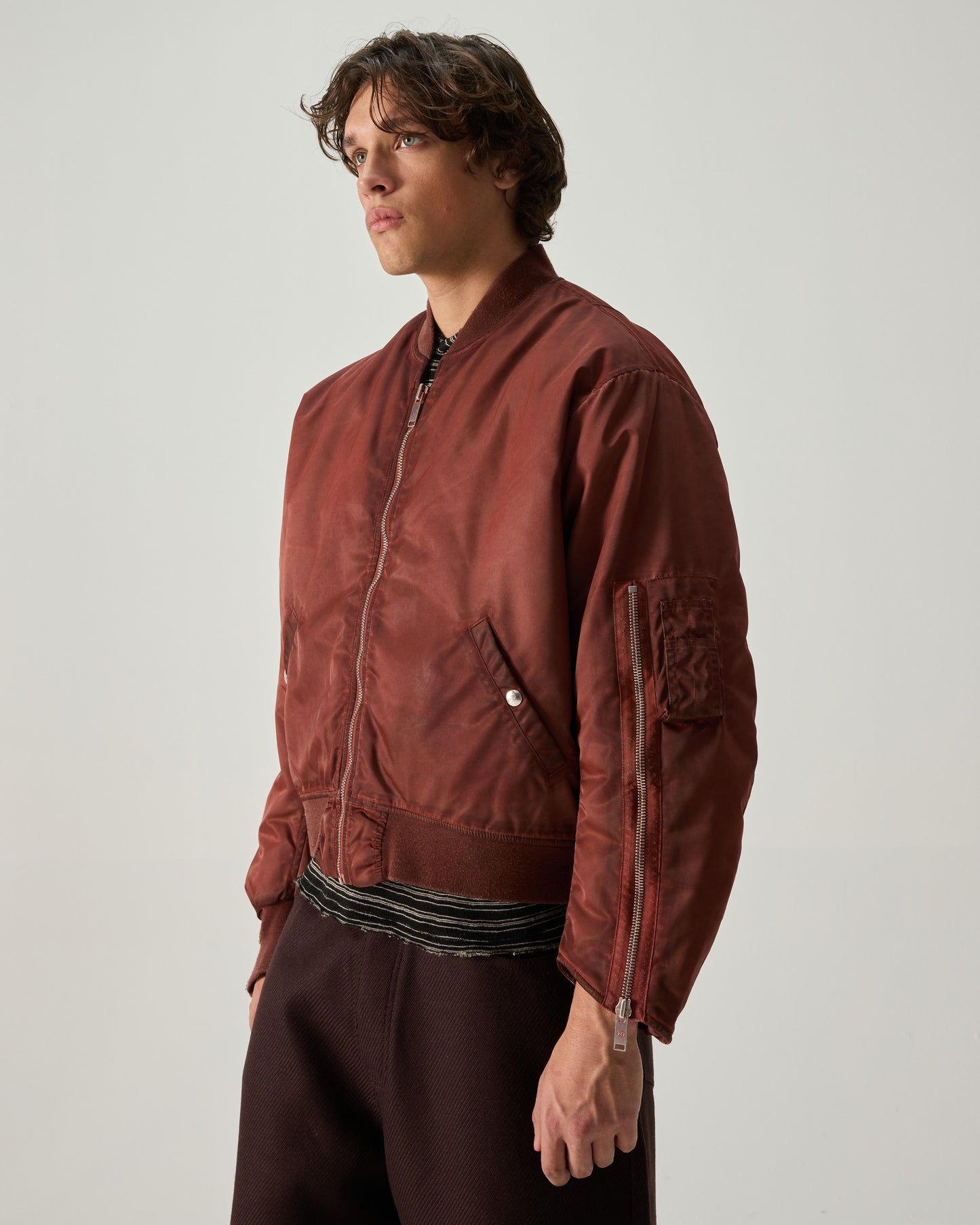 MILITARY BOMBER RECYCLED NYLON IN RED