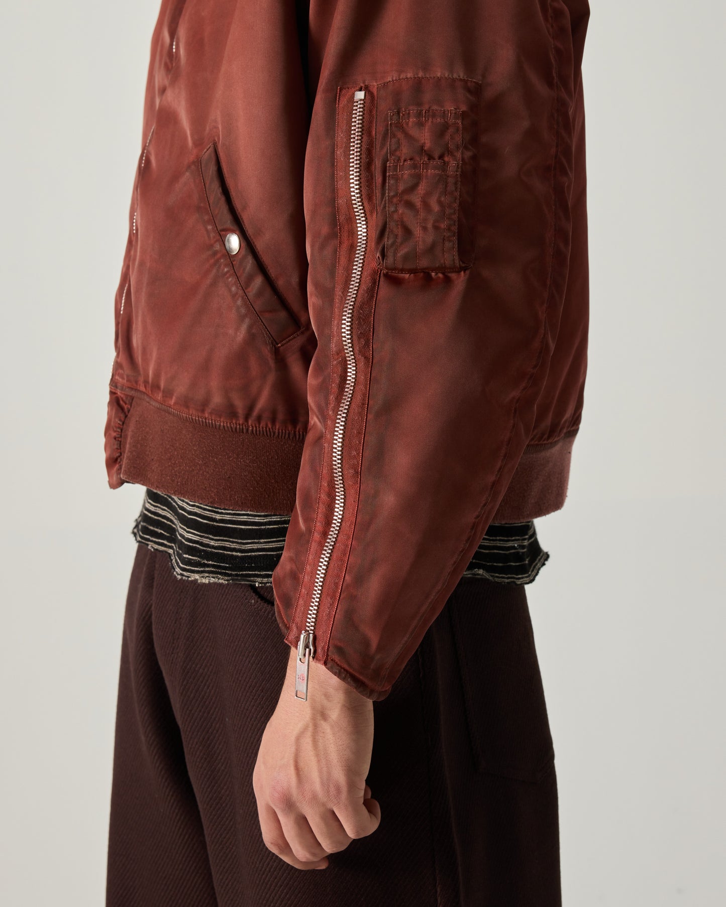 MILITARY BOMBER RECYCLED NYLON IN RED