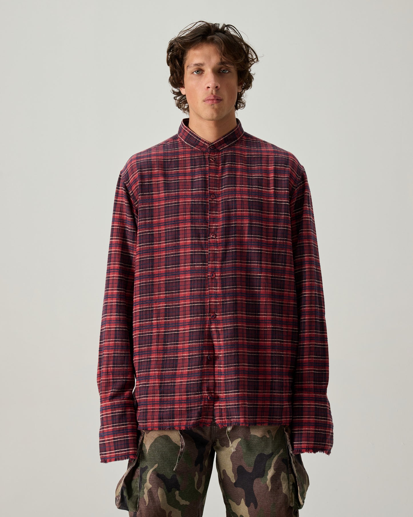 424 FLANNEL SHIRT EMBROIDERED IN RED