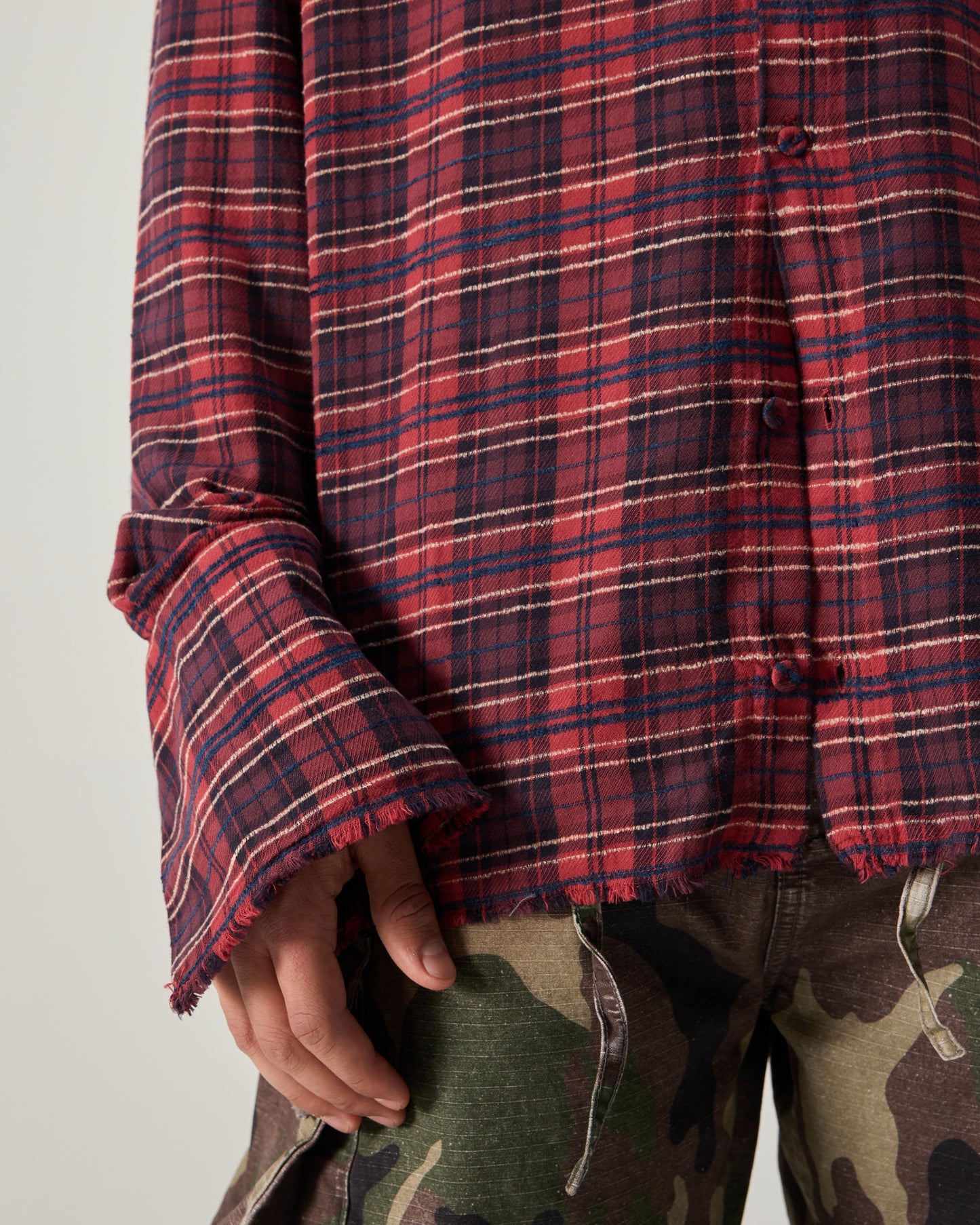 424 FLANNEL SHIRT EMBROIDERED IN RED