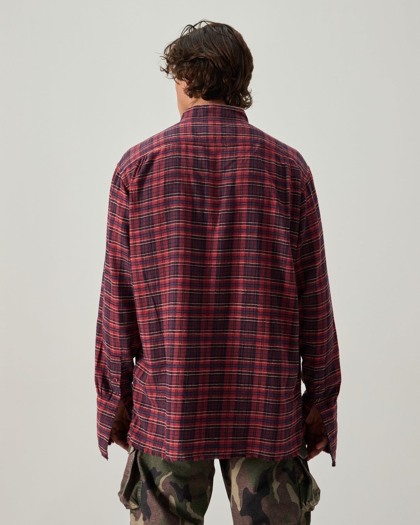 424 FLANNEL SHIRT EMBROIDERED IN RED