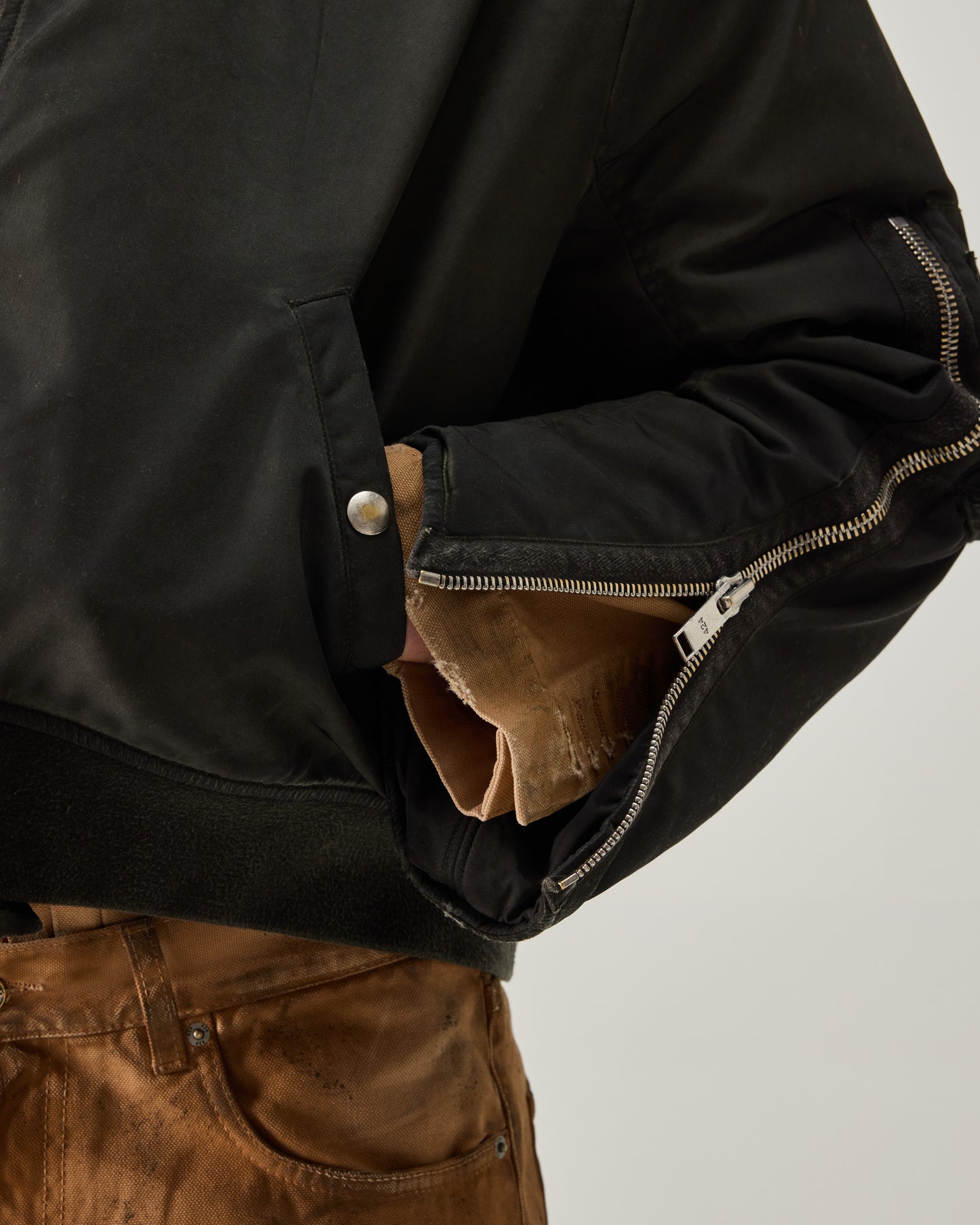 MILITARY BOMBER RECYCLED NYLON IN BLACK