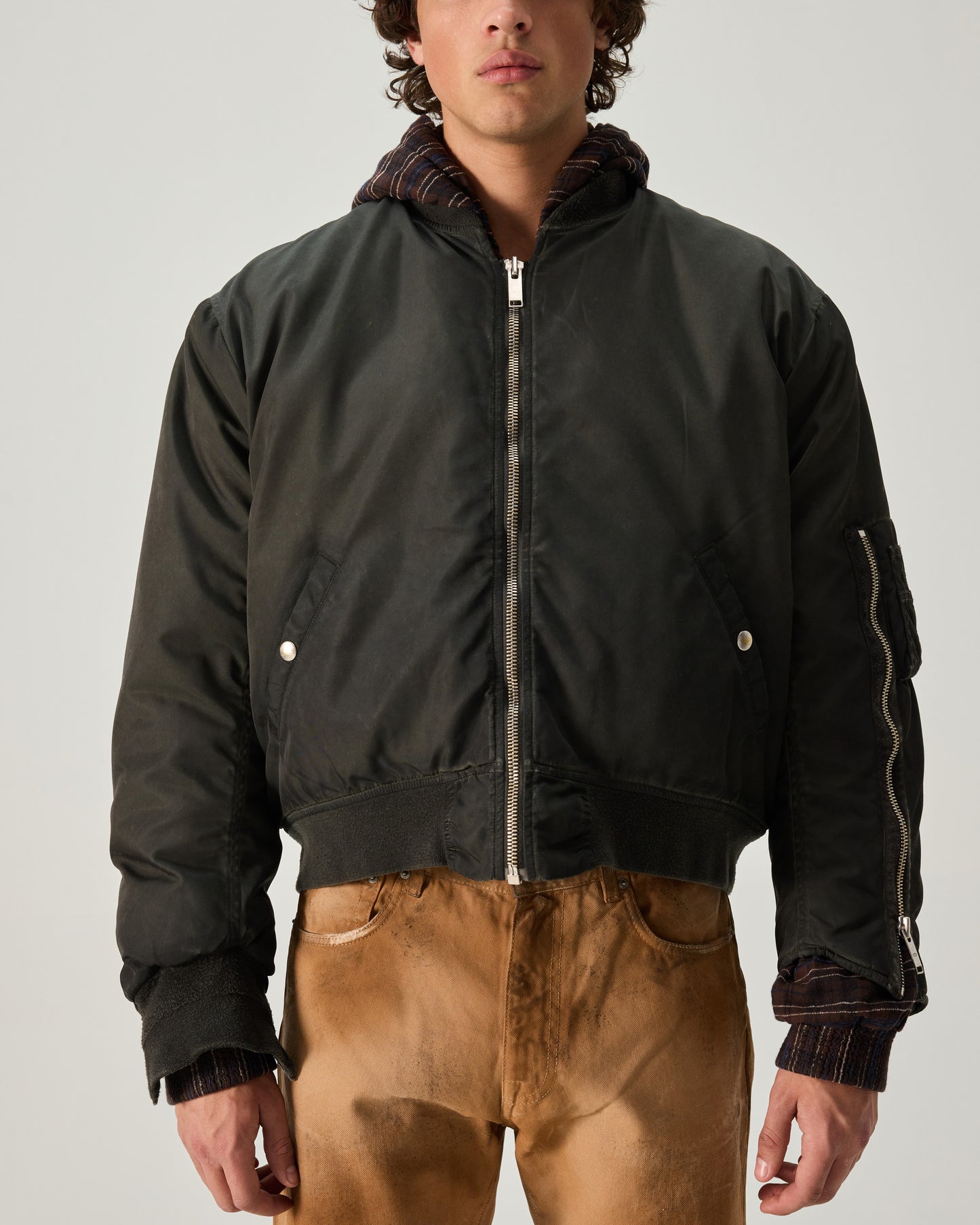 MILITARY BOMBER RECYCLED NYLON IN BLACK