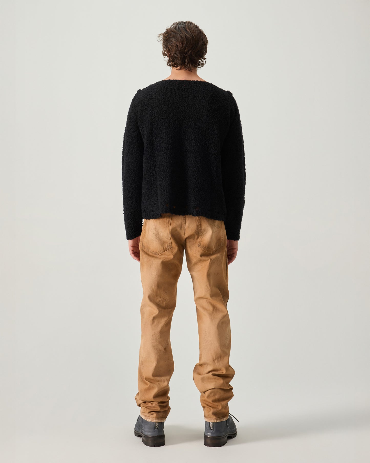 BABY SWEATER BOUCLE YARN IN BLACK