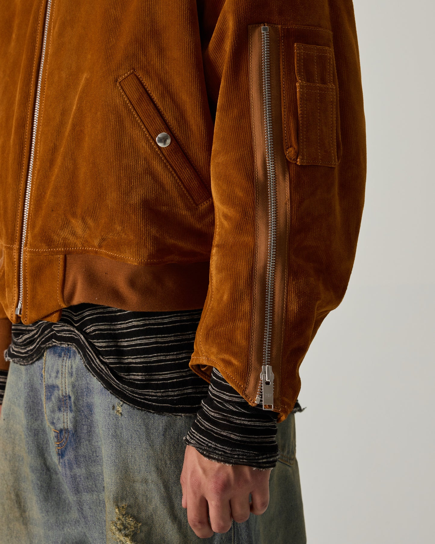 MILITARY BOMBER CORDUROY LEATHER