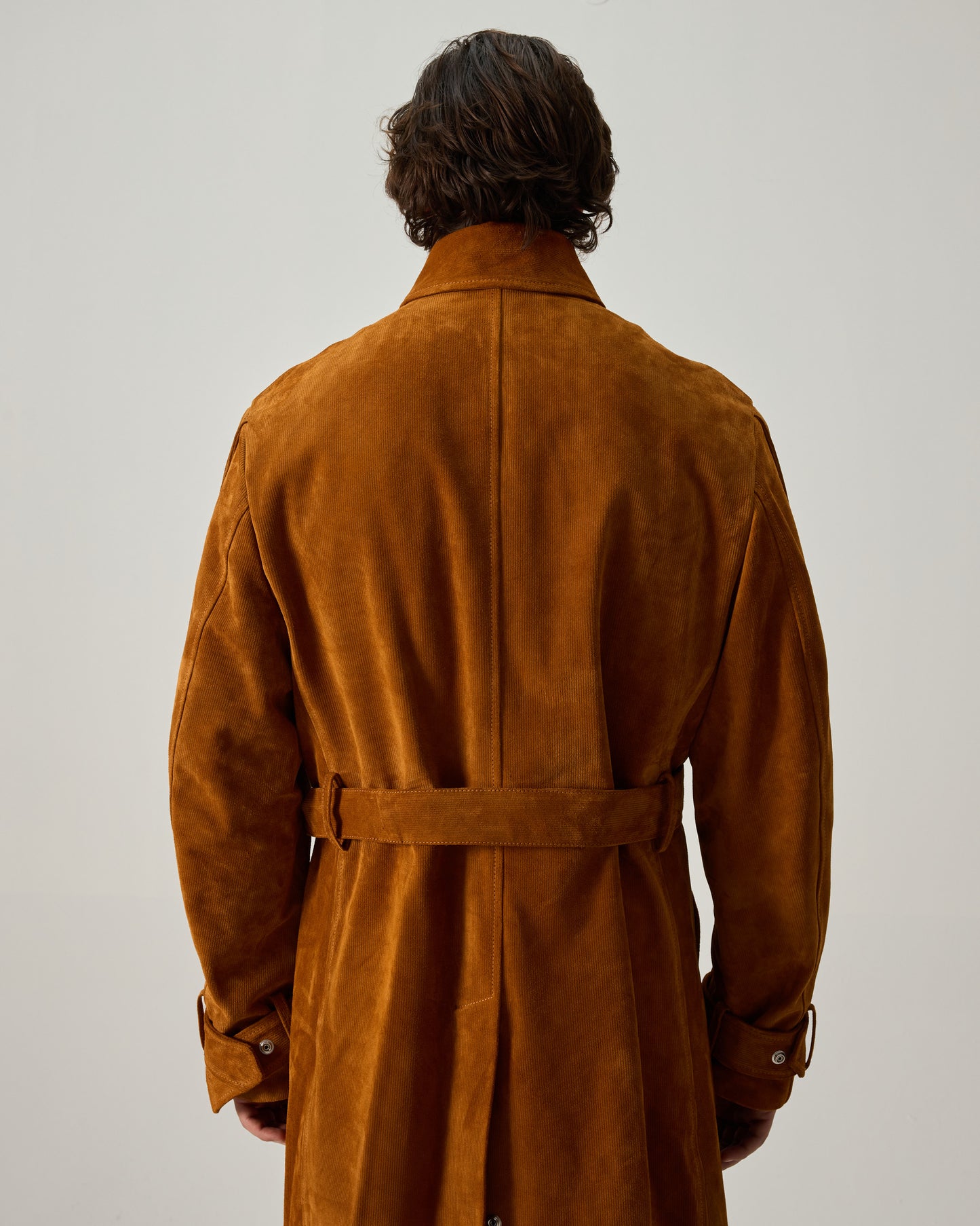 424 BELT TRENCH CORDUROY IN CARAMEL