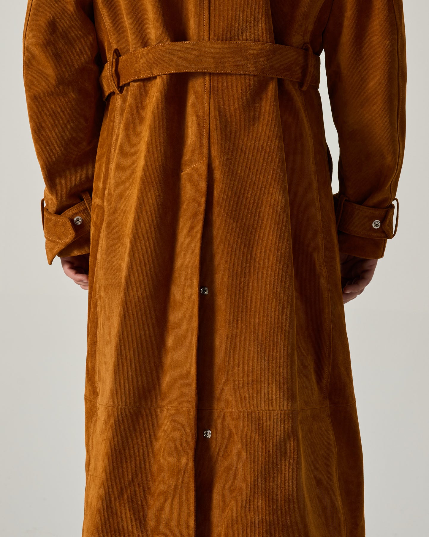 424 BELT TRENCH CORDUROY IN CARAMEL