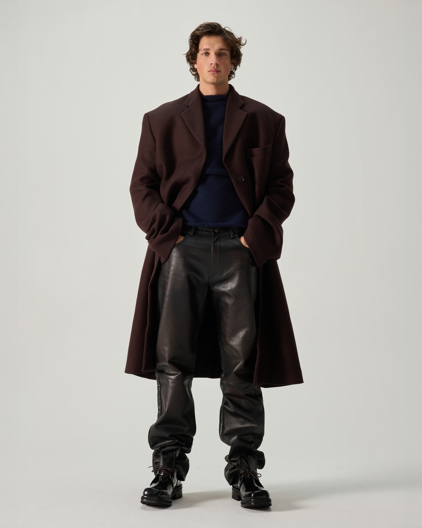 MASTER COAT WOOL BATAVIA IN BROWN