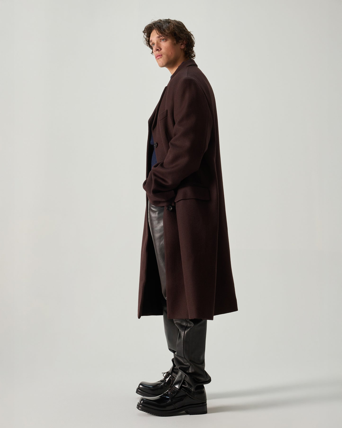 MASTER COAT WOOL BATAVIA IN BROWN