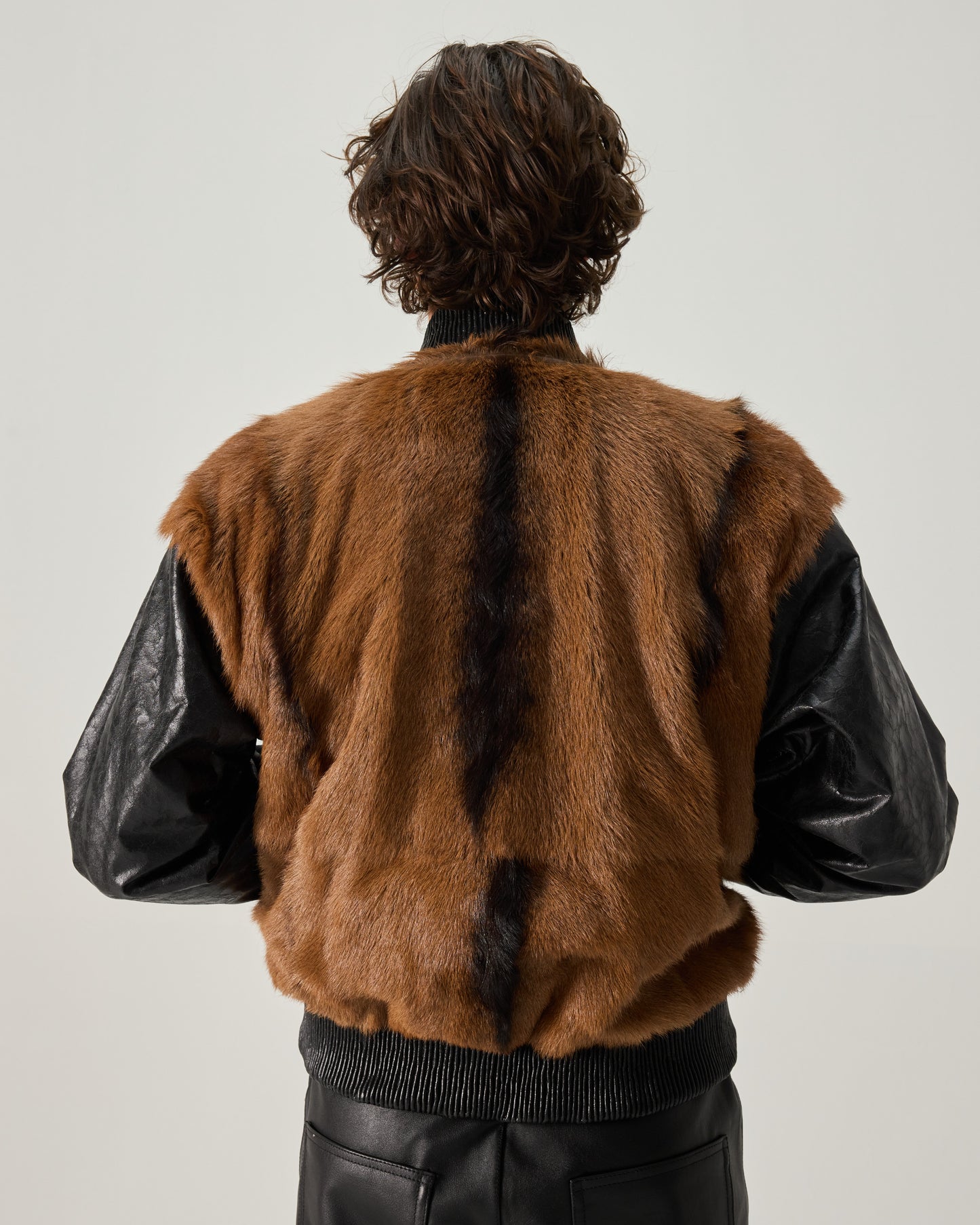 CITY JACKET TIBETAN GOAT AND PAPER LEATHER IN BROWN