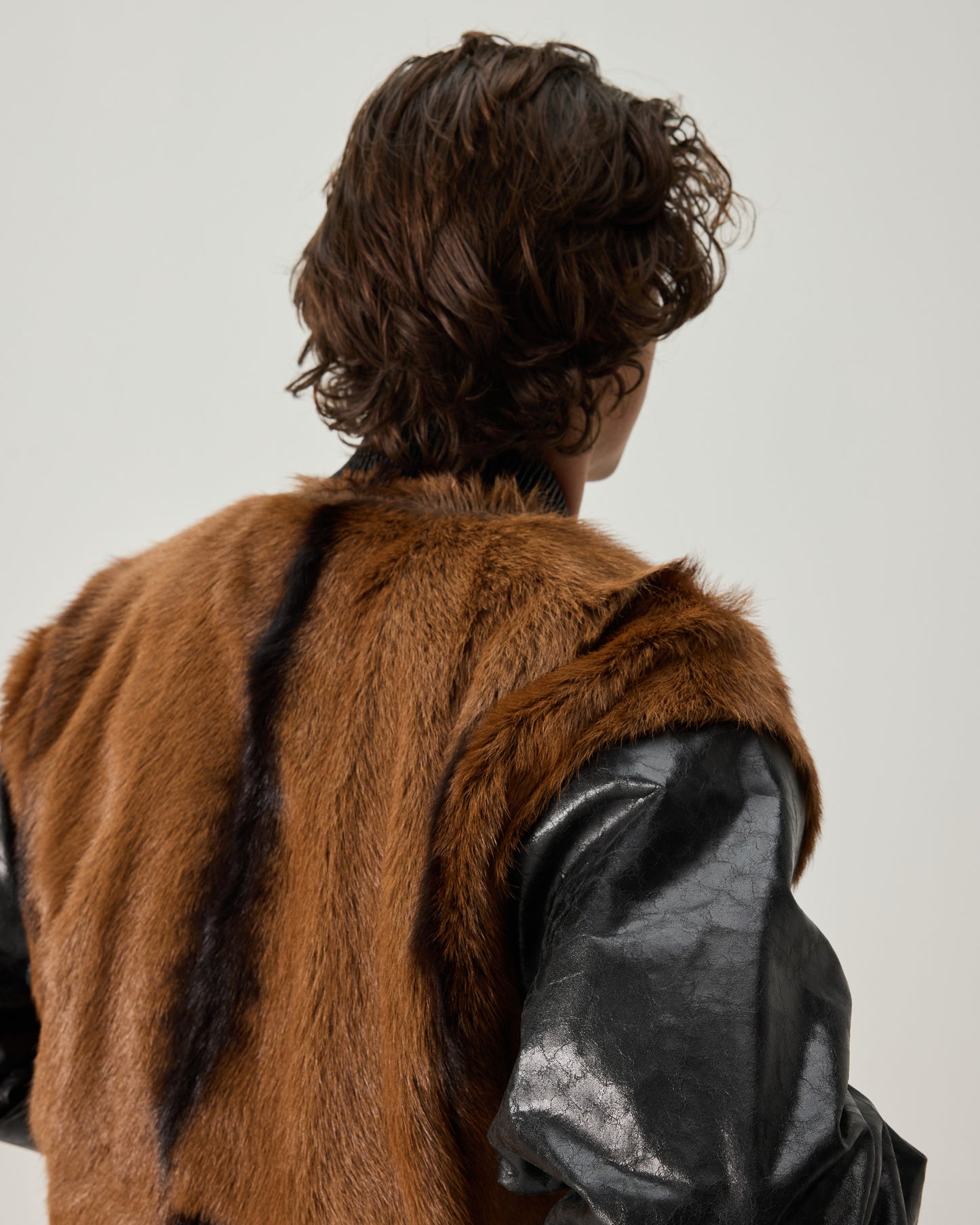 CITY JACKET TIBETAN GOAT AND PAPER LEATHER IN BROWN