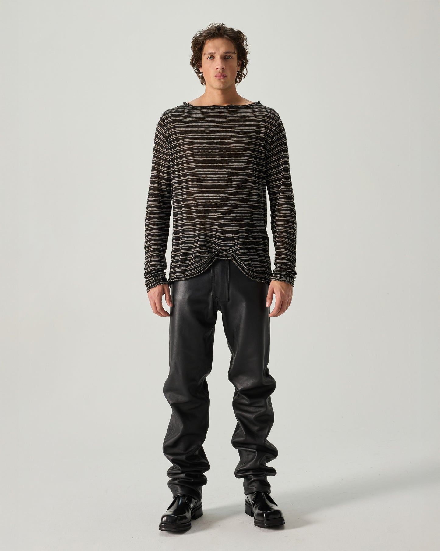 LAYERING TOP STRIPED LIGHTWEIGHT JERSEY