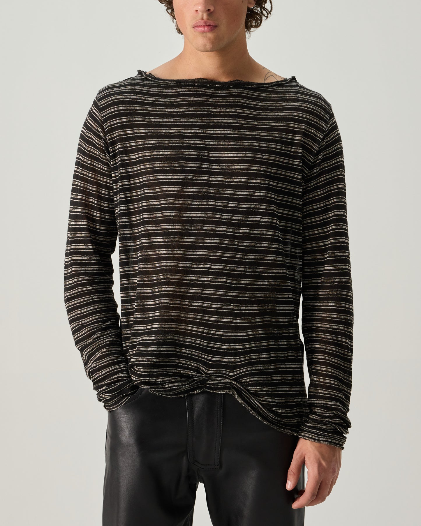 LAYERING TOP STRIPED LIGHTWEIGHT JERSEY