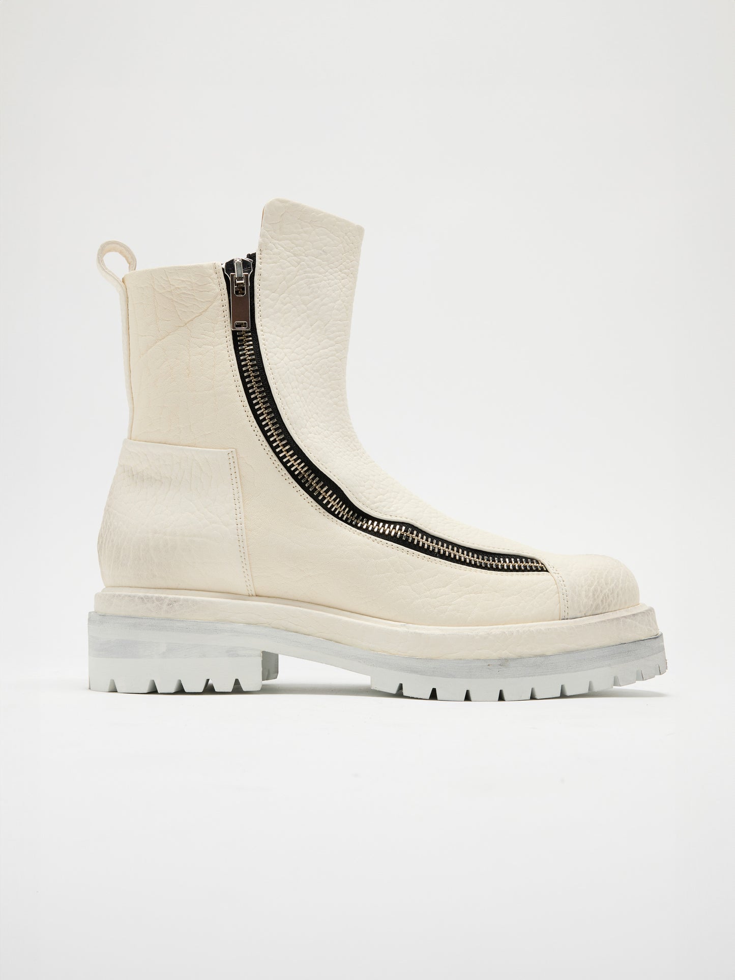 Double-Zipper Boots in White